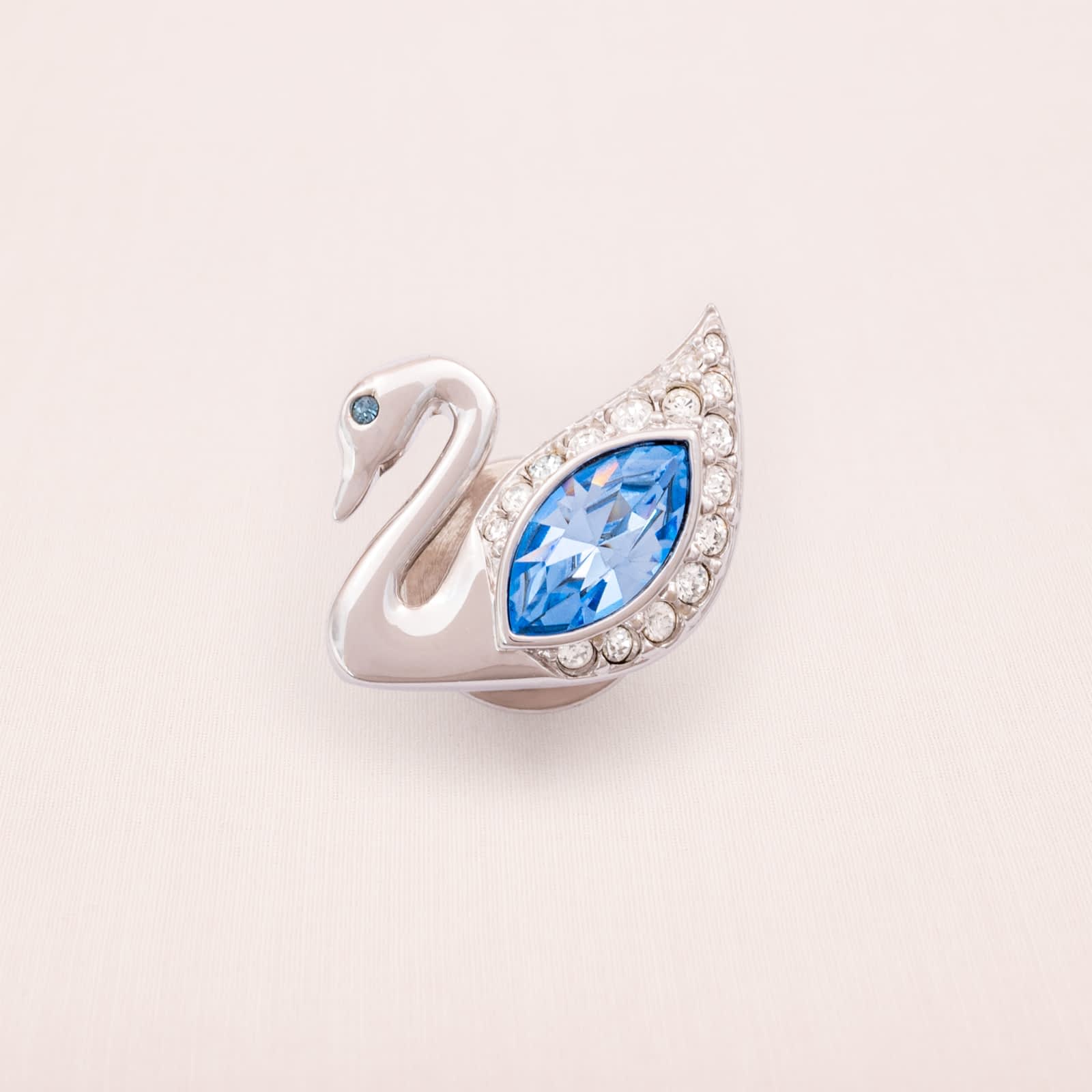 SWAROVSKI Pin Brooch Light Blue Navette Crystal Silver-Colored 