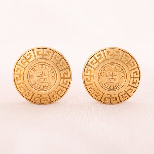Givenchy-Vintage-Logo-Ohrclips-vergoldet