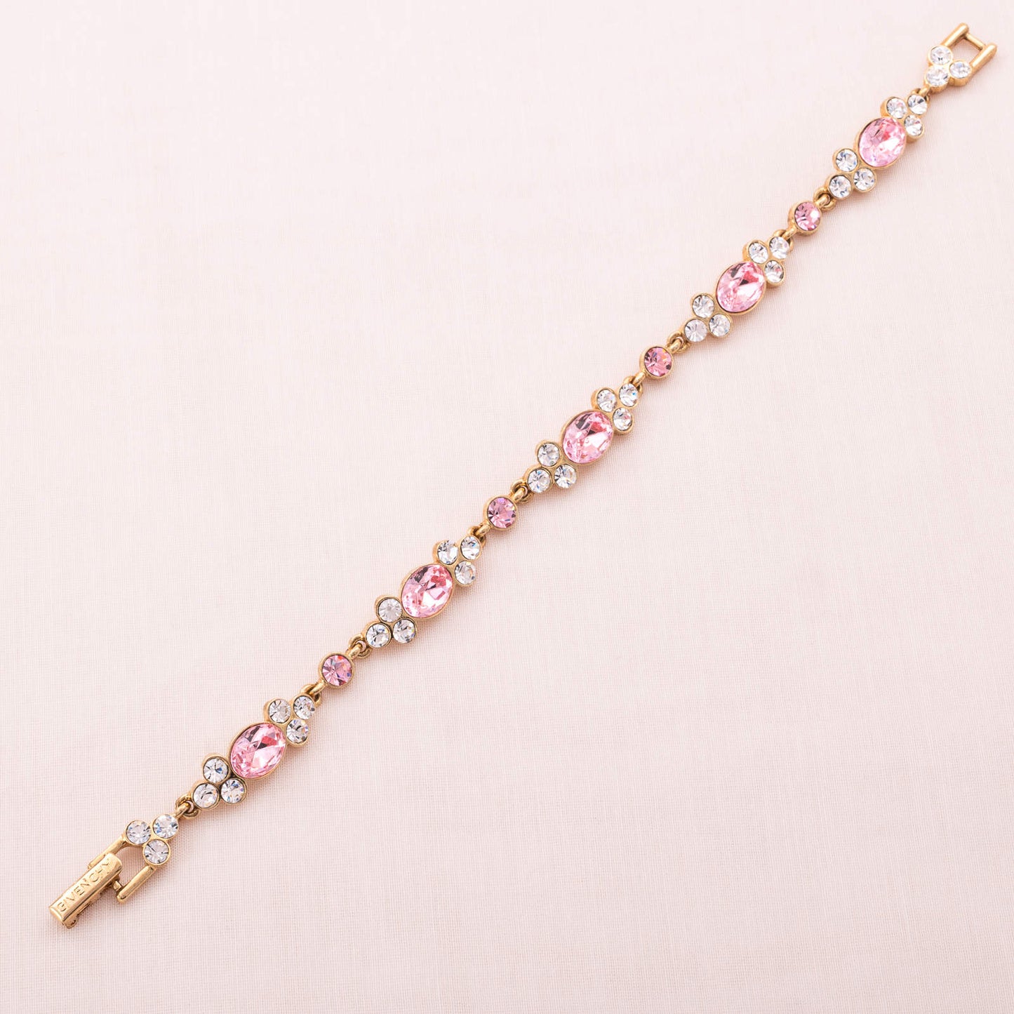 Givenchy-Strassarmband-rosa-weiße-Kristalle