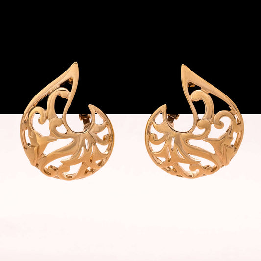Pierre-Lang-vergoldete-Ohrringe-durchbrochenes-Muster-1990er