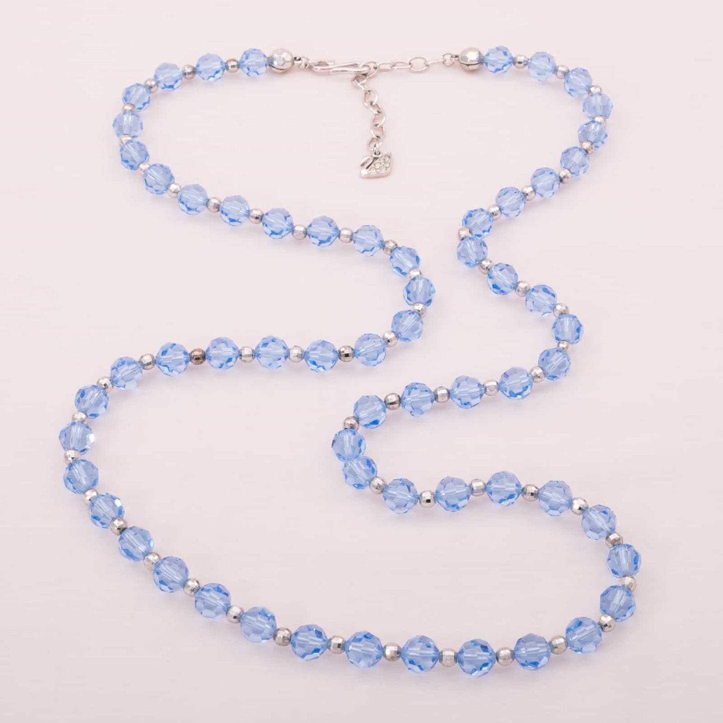 Swarovski-blaue-Kristallperlen-Halskette
