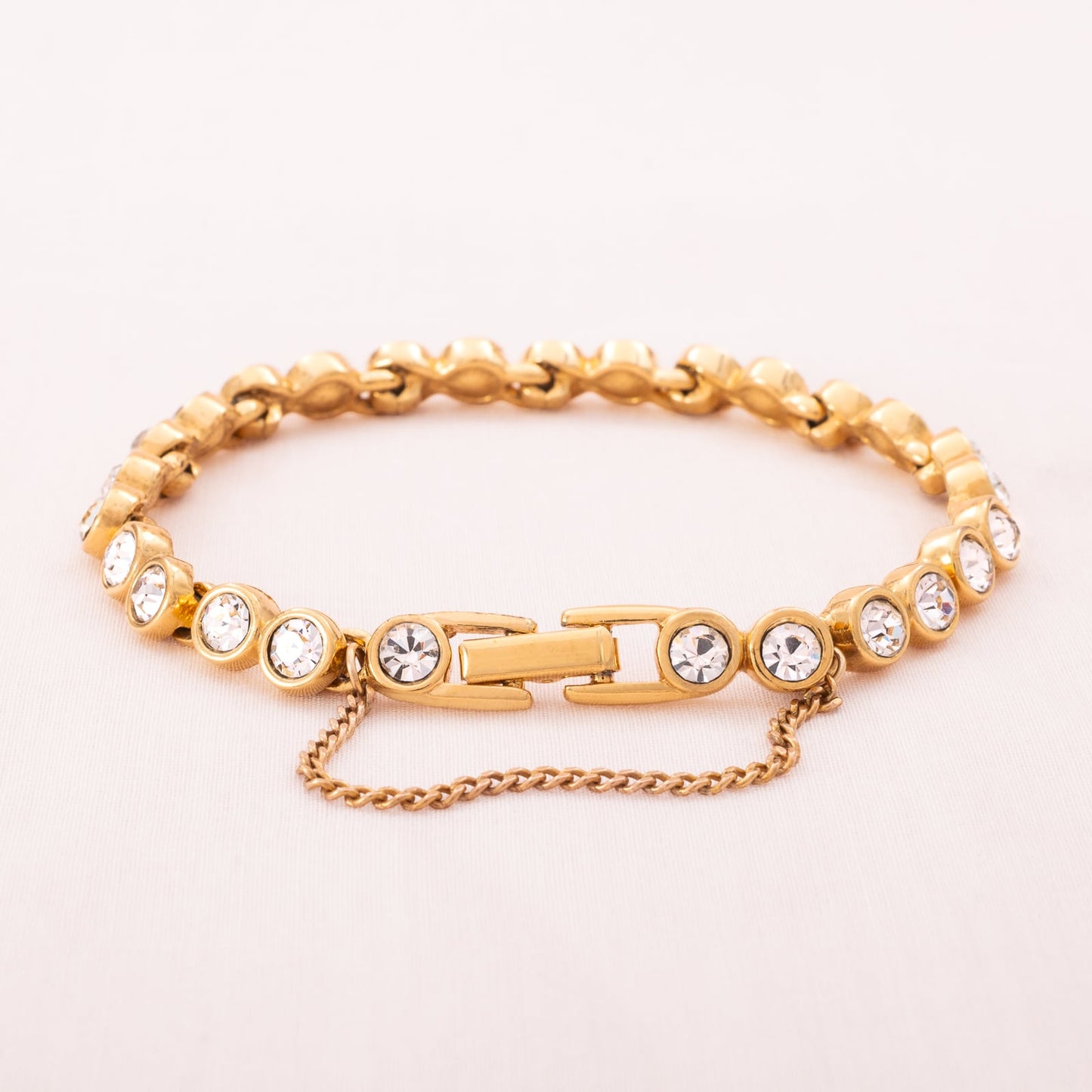 Swarovski-Tennisarmband-vergoldet-klassische-runde-Kristalle
