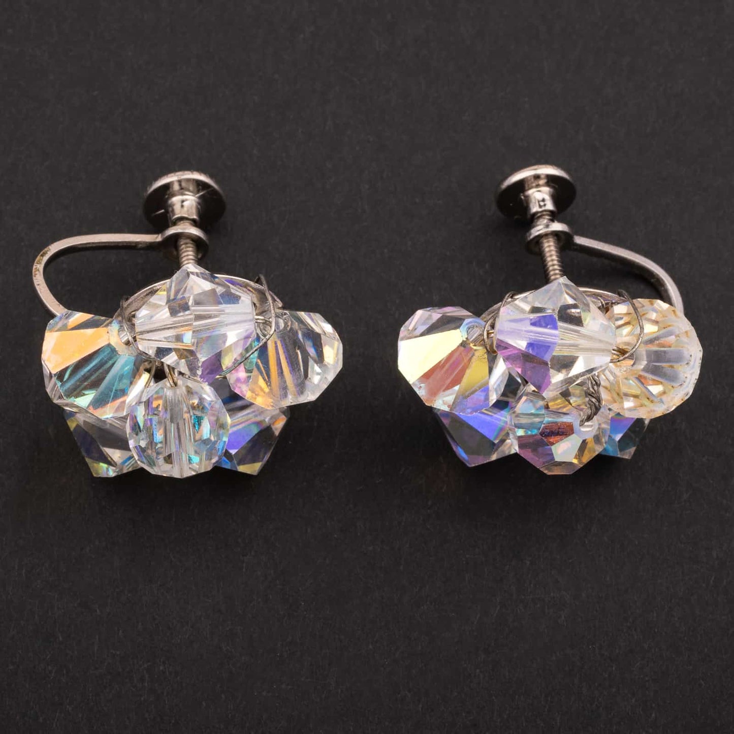 Coro-Ohrringe-50s-Aurora-Borealis-Kristallperlen