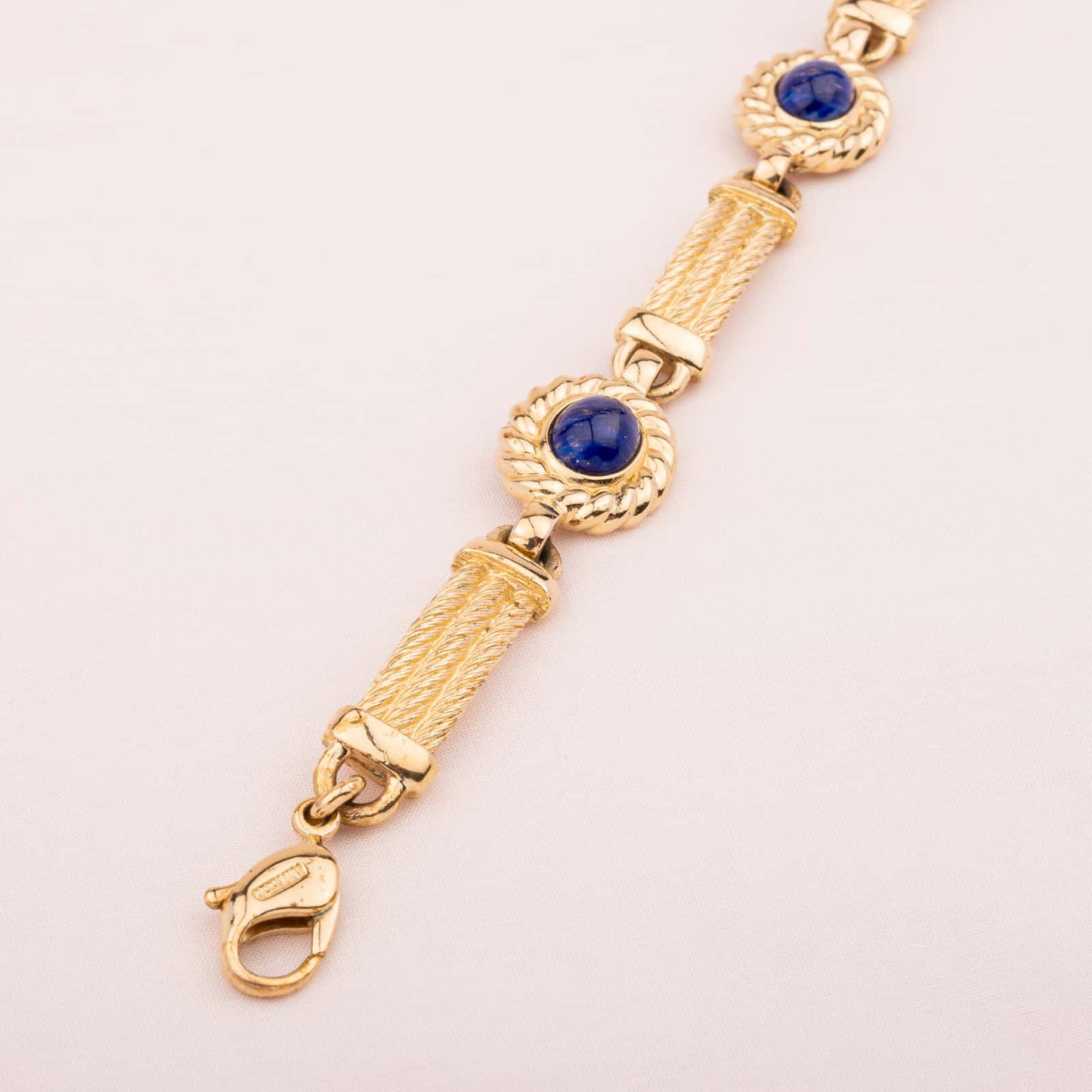 Dior-Armband-Lapislazuli-Cabochons-vergoldet-80s
