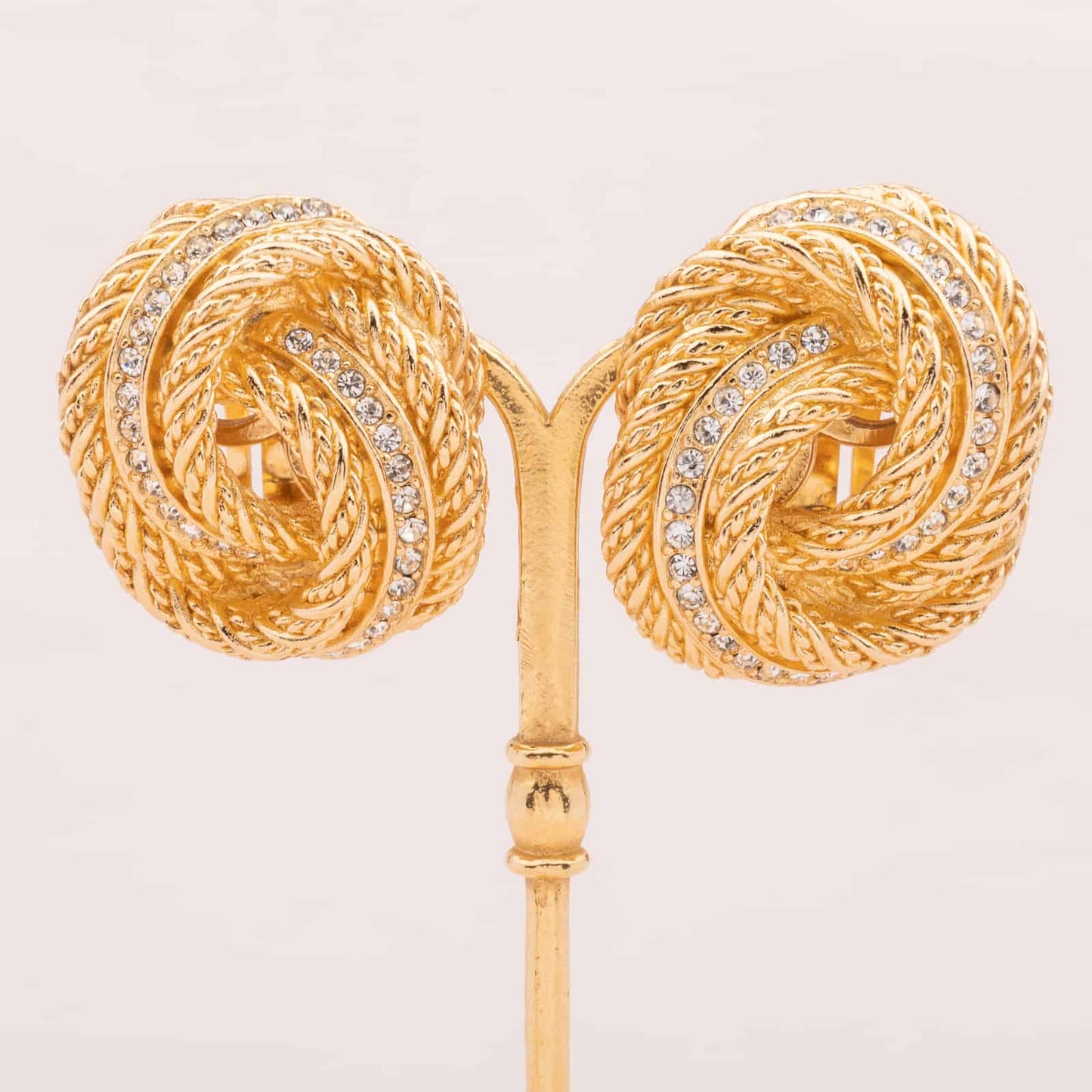 Dior-vergoldete-Knoten-Ohrclips-90s