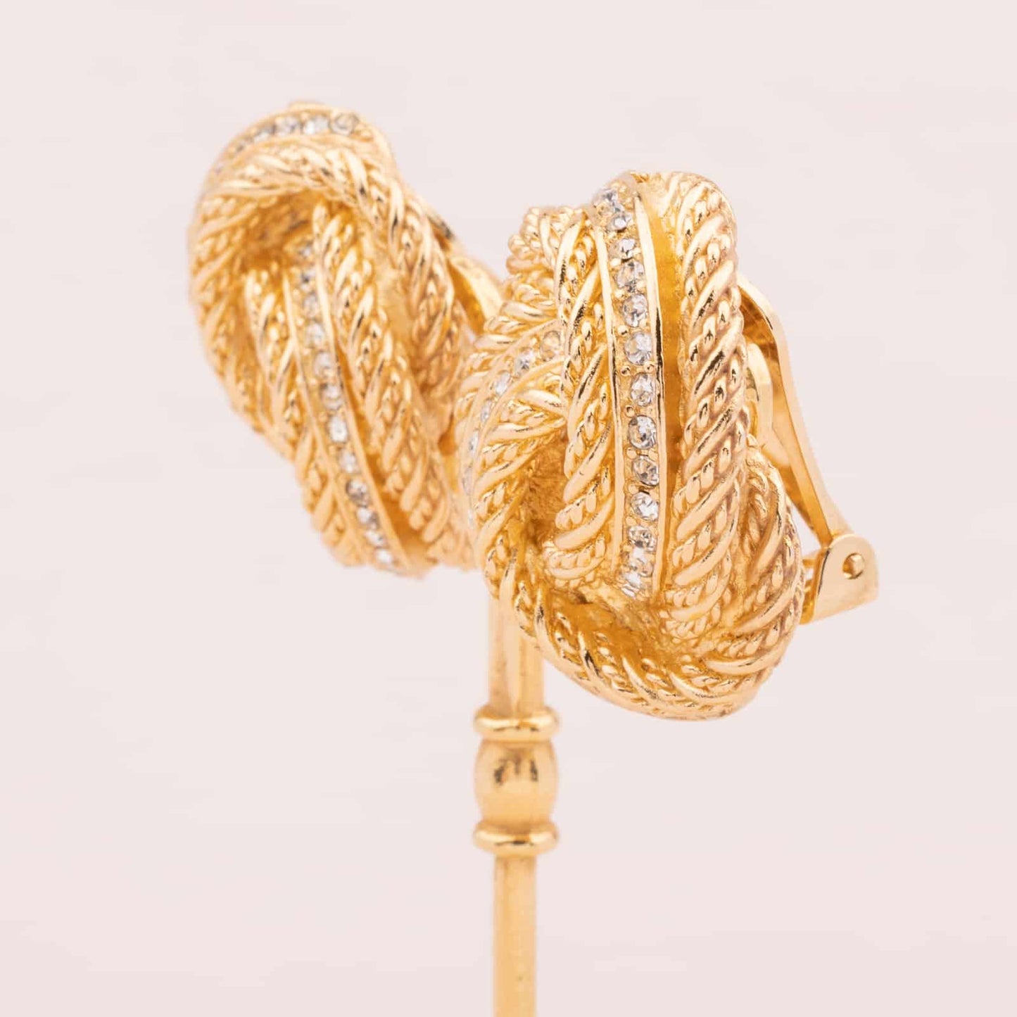 Dior-vergoldete-Knoten-Ohrclips-90s