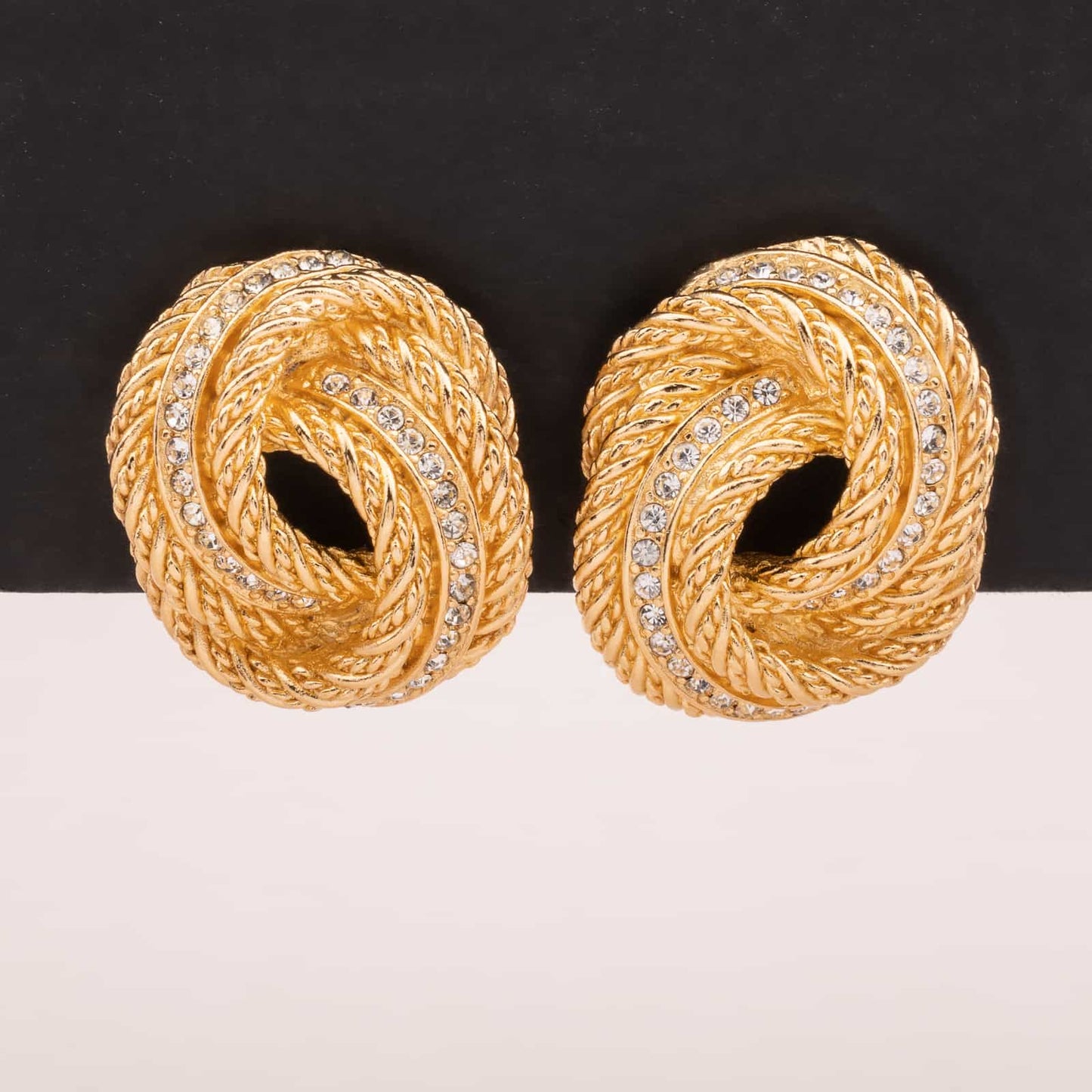 Dior-vergoldete-Knoten-Ohrclips-90s
