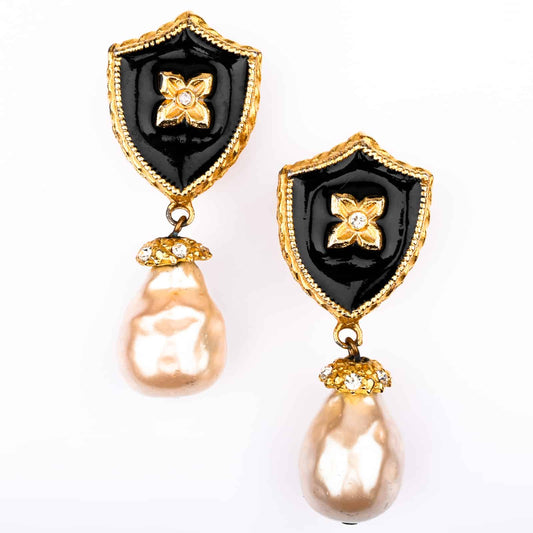 Gerard-Yosca-Perlen-Ohrclips-Designer-80s