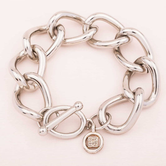 Givenchy-Kettenglieder-Armband-silberfarben-90s