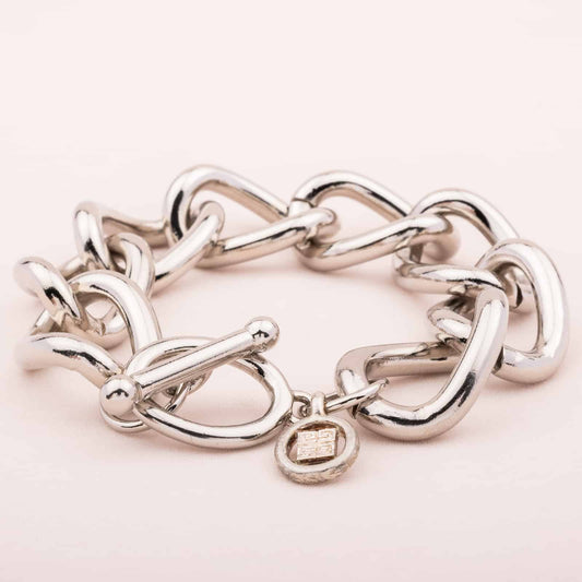 Givenchy-Kettenglieder-Armband-silberfarben-90s