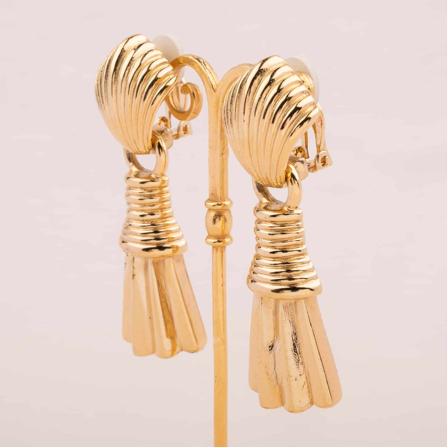 Givenchy-vergoldete-Vintage-Ohrringe-mit-abnehmbarem-Hänger
