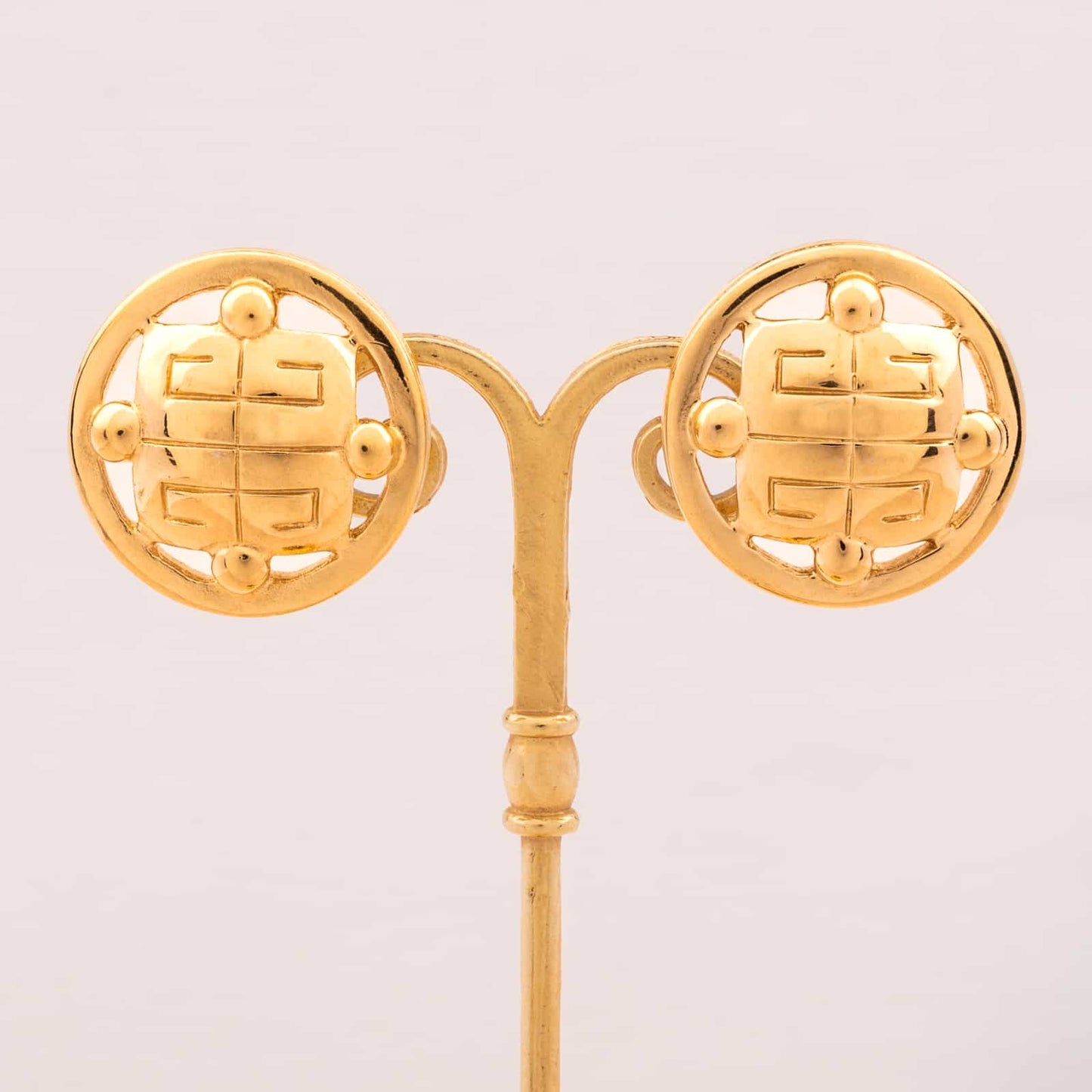 Givenchy-Vintage-Ohrringe-runde-Form-mit-Logo