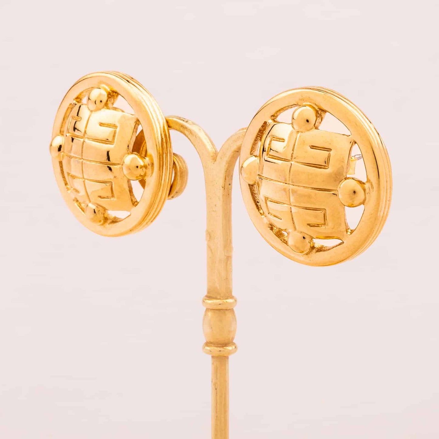 Givenchy-Vintage-Ohrringe-runde-Form-mit-Logo