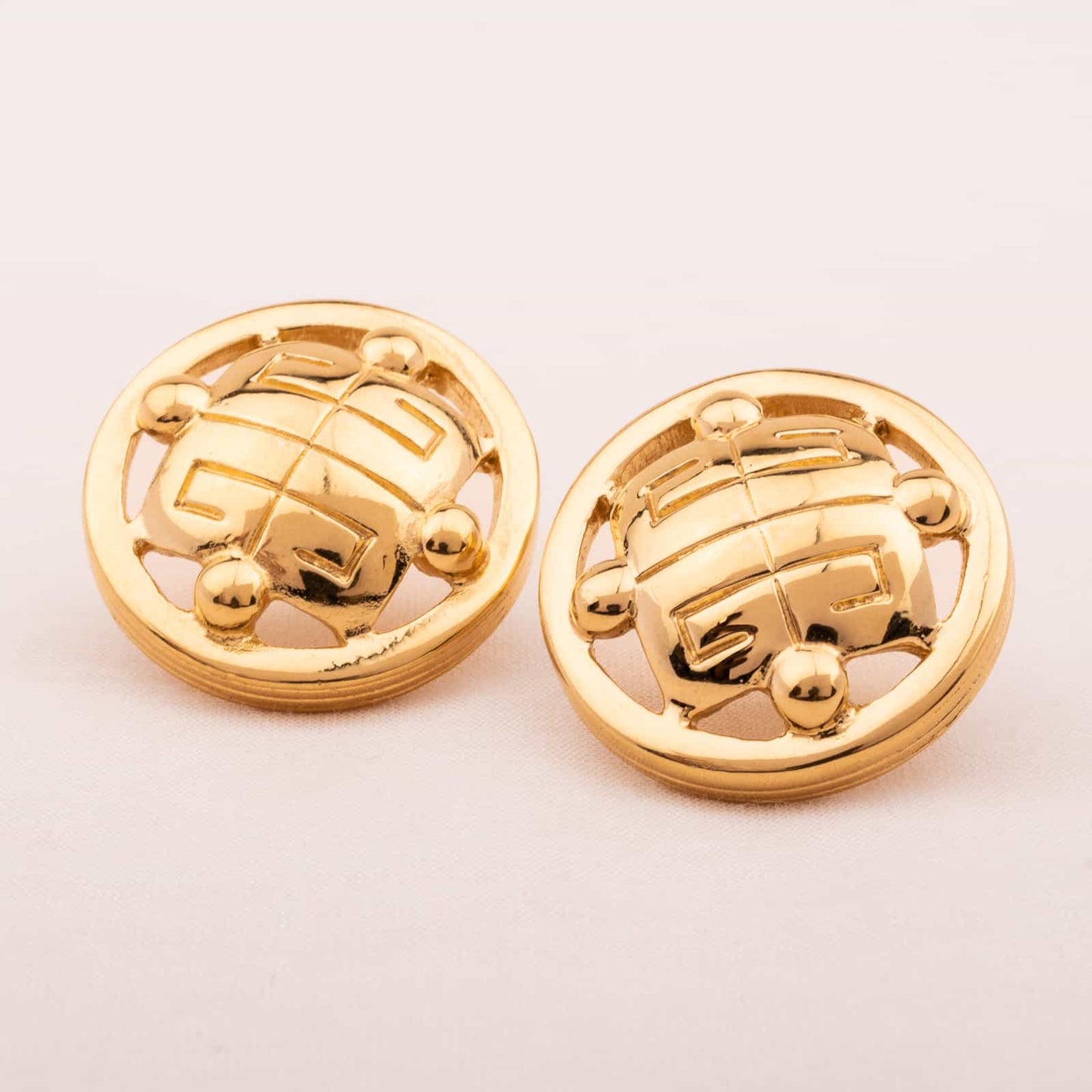 Givenchy-Vintage-Ohrringe-runde-Form-mit-Logo