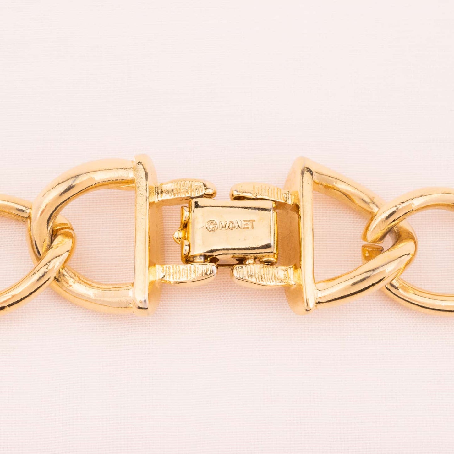 Monet-vergoldetes-Collier-Verschluss-Signatur-80s