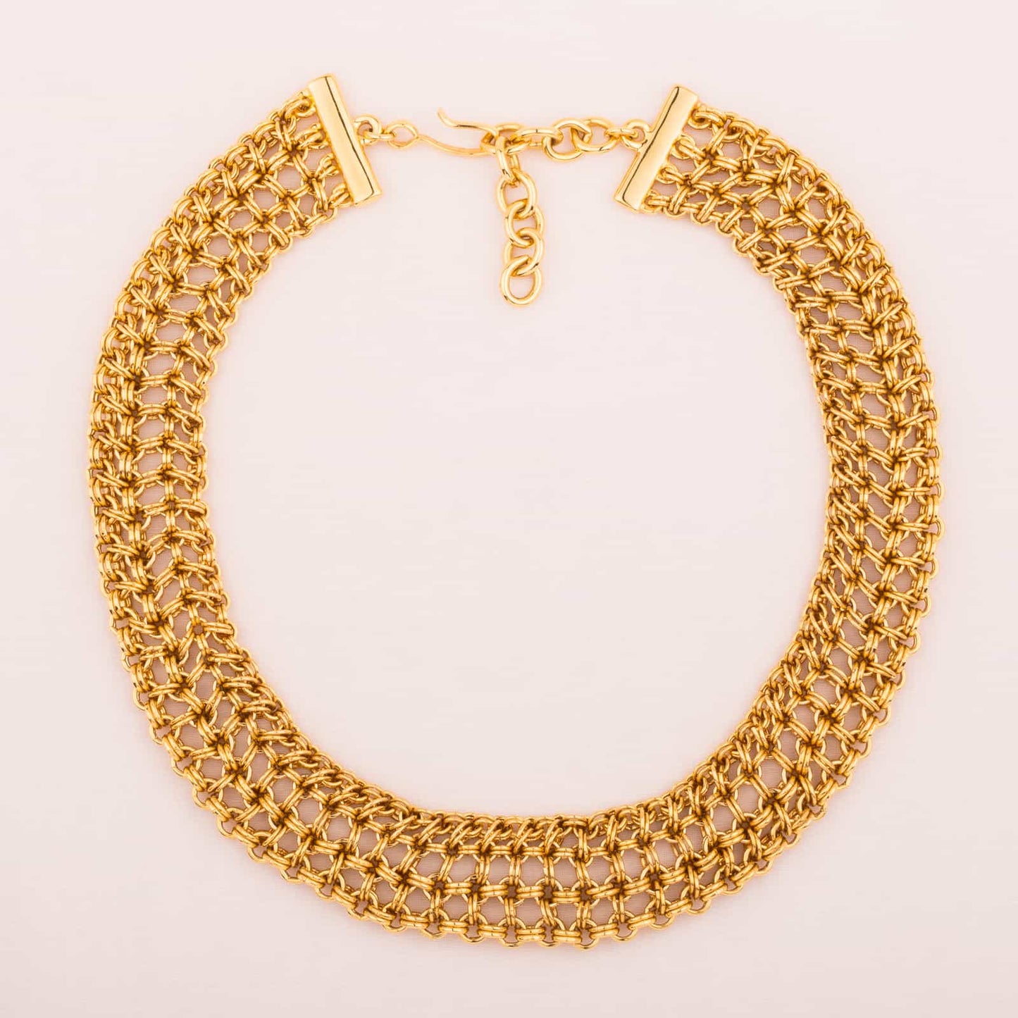 Monet-breites-Ketten-Collier-vergoldet-90s