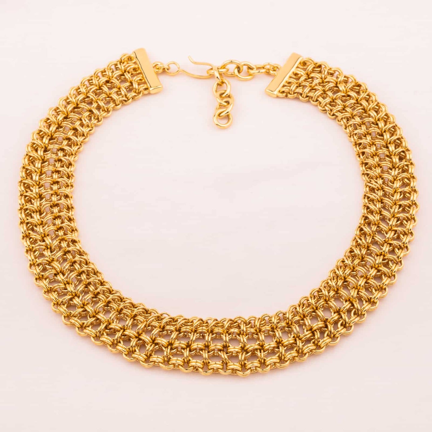 Monet-breites-Ketten-Collier-vergoldet-90s