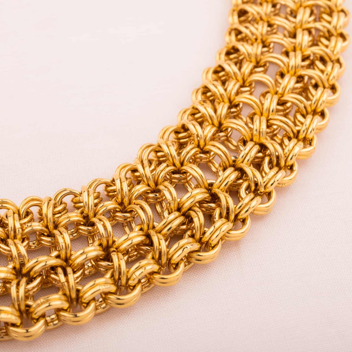 Monet-breites-Ketten-Collier-vergoldet-90s
