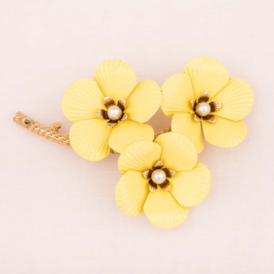 Sarah-Coventry-gelbe-Blumen-Brosche