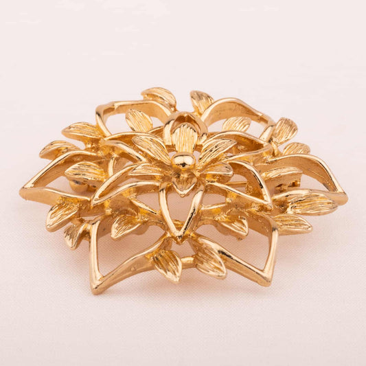 Sarah-Coventry-vergoldete-Blumen-Brosche