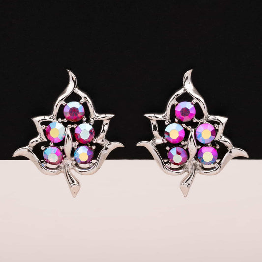 Sarah-Coventry-pinkfarbene-Aurora-Borealis-Ohrclips