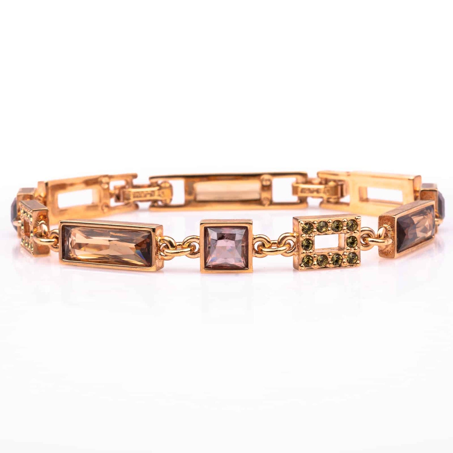 Swarovski-Armband-eckige-Kristalle-Lila-Braun