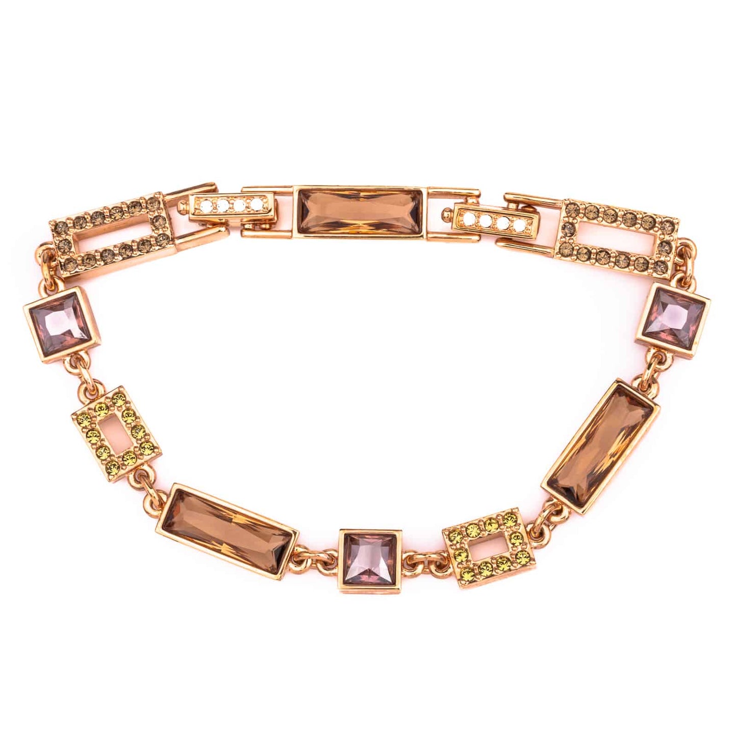 Swarovski-Armband-eckige-Kristalle-Lila-Braun