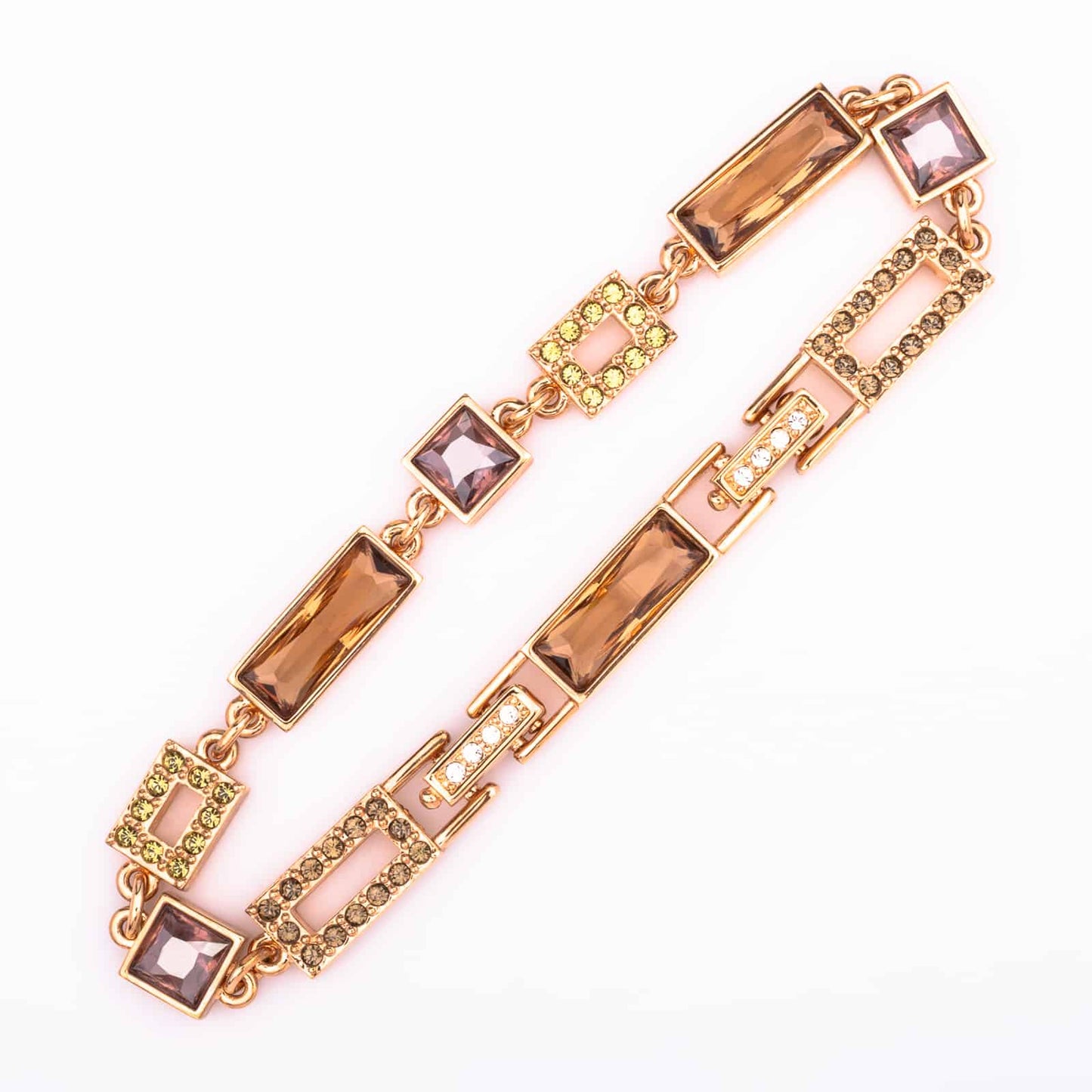 Swarovski-Armband-eckige-Kristalle-Lila-Braun
