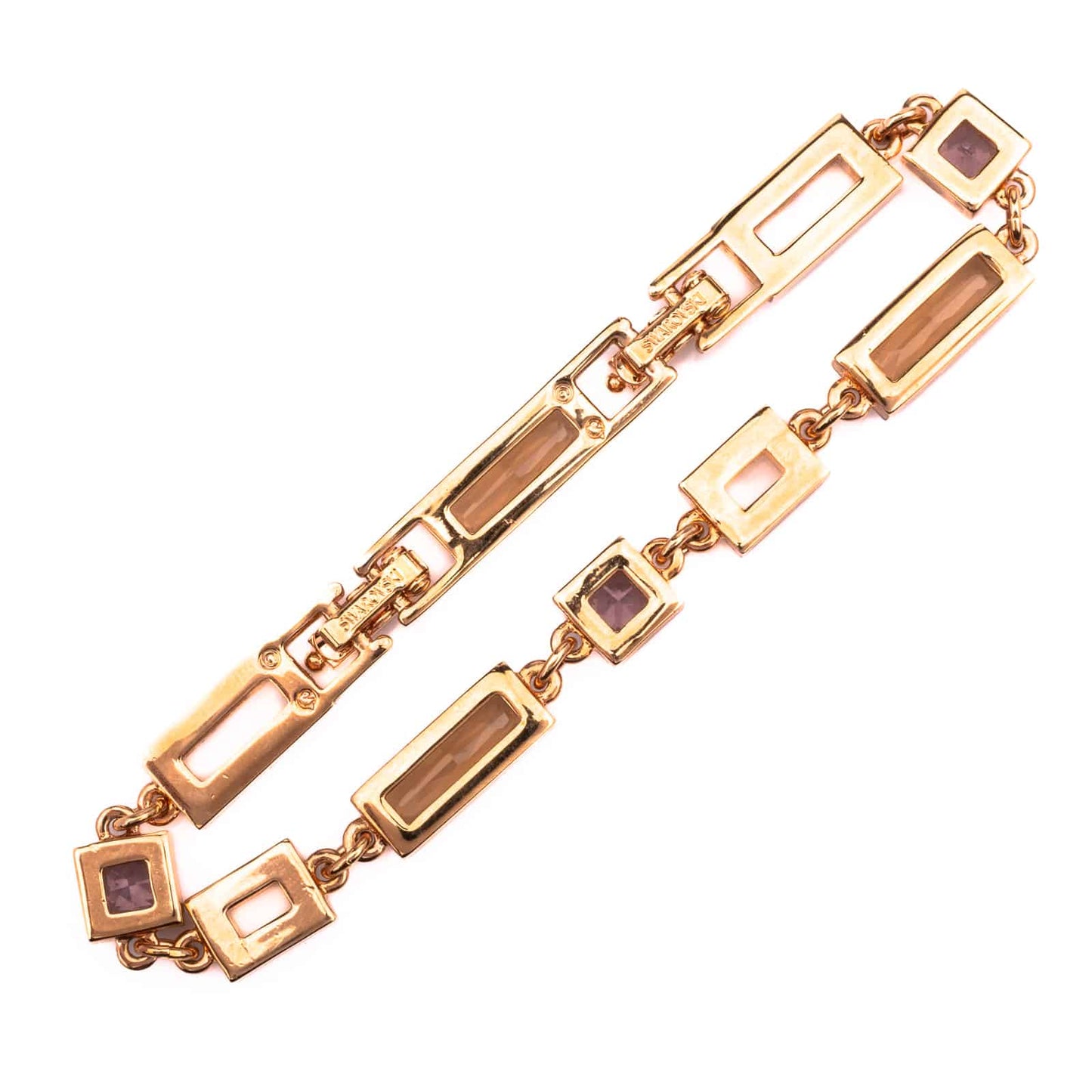 Swarovski-Armband-eckige-Kristalle-Lila-Braun-Rückseite