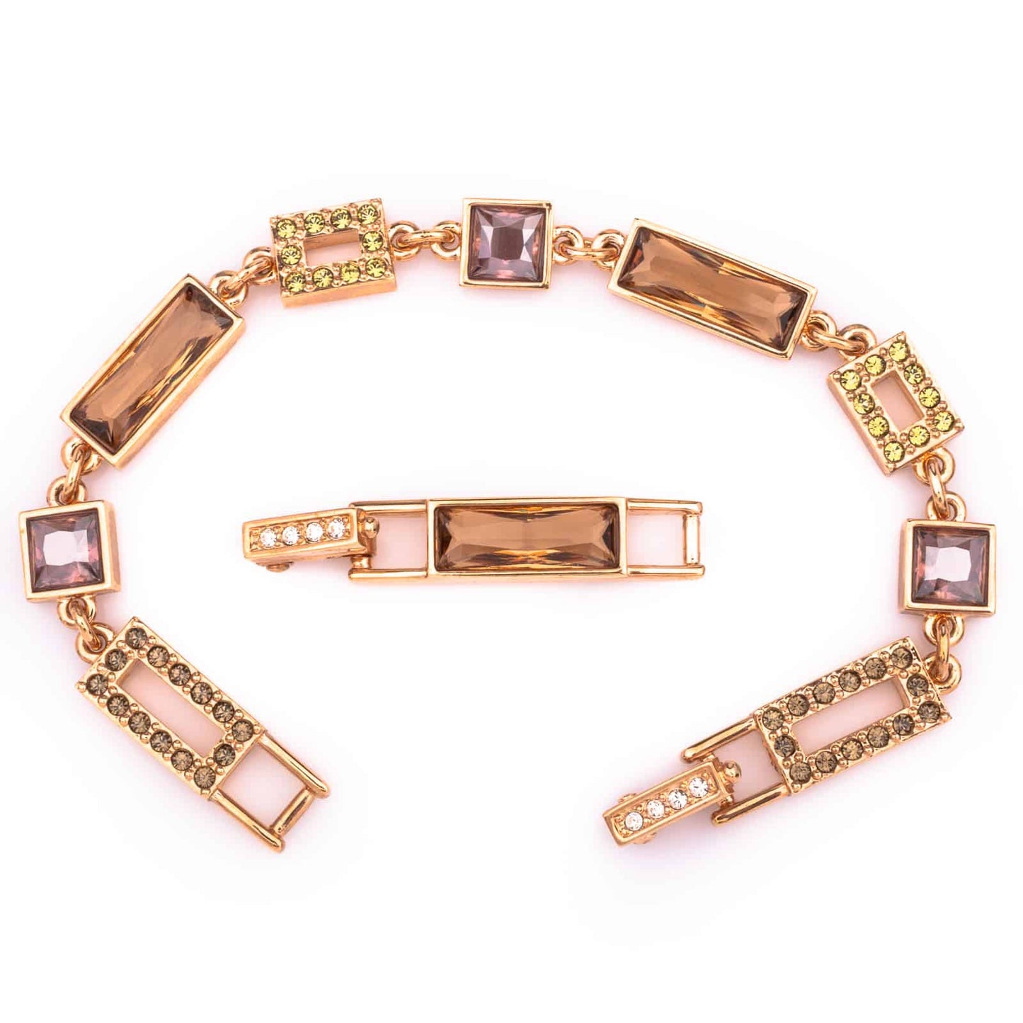 Swarovski-Armband-eckige-Kristalle-Lila-Braun-Verlängerungsstück