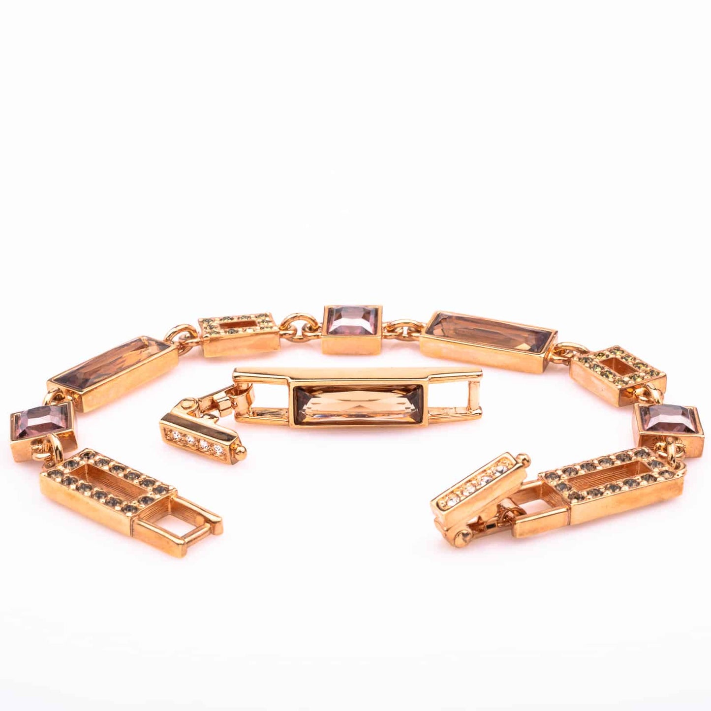 Swarovski-Armband-eckige-Kristalle-Lila-Braun-Verlängerungsstück