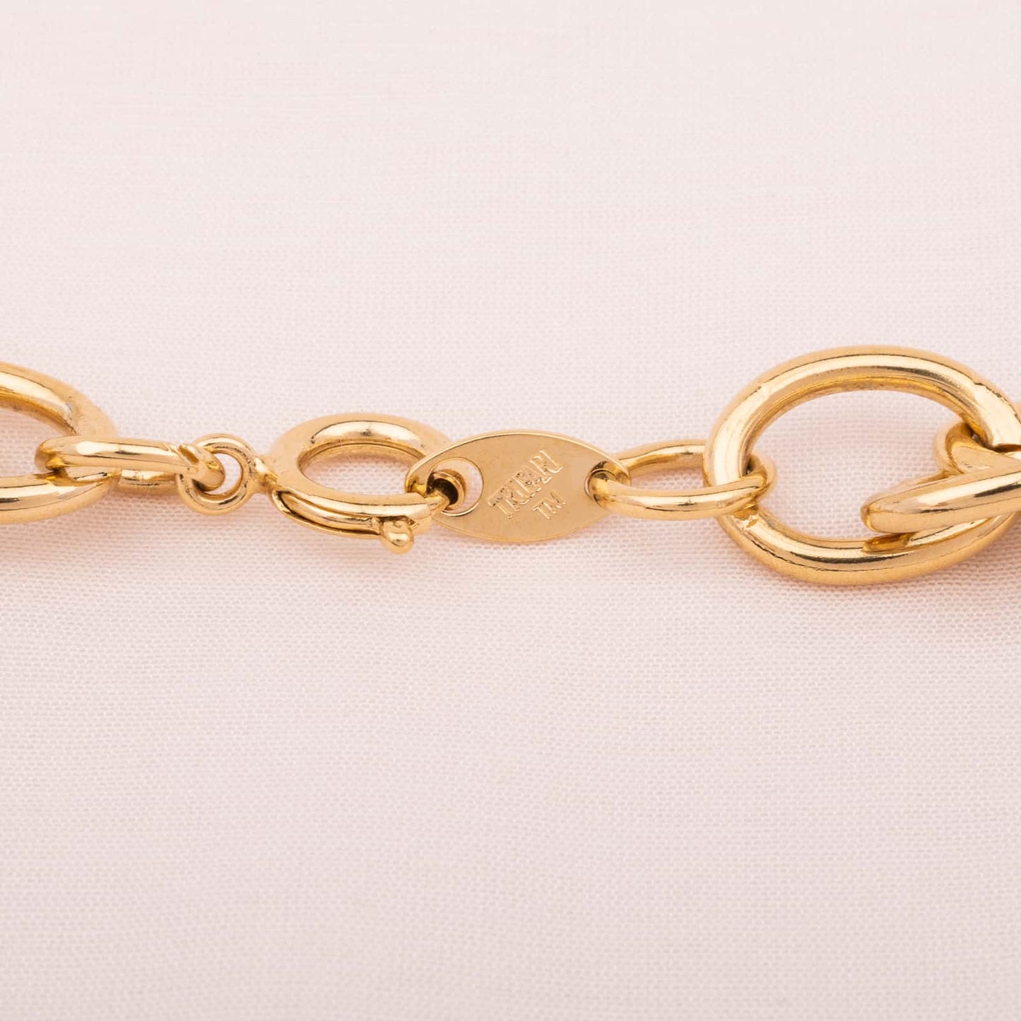 Trifari-vergoldete-Gliederkette-Signatur