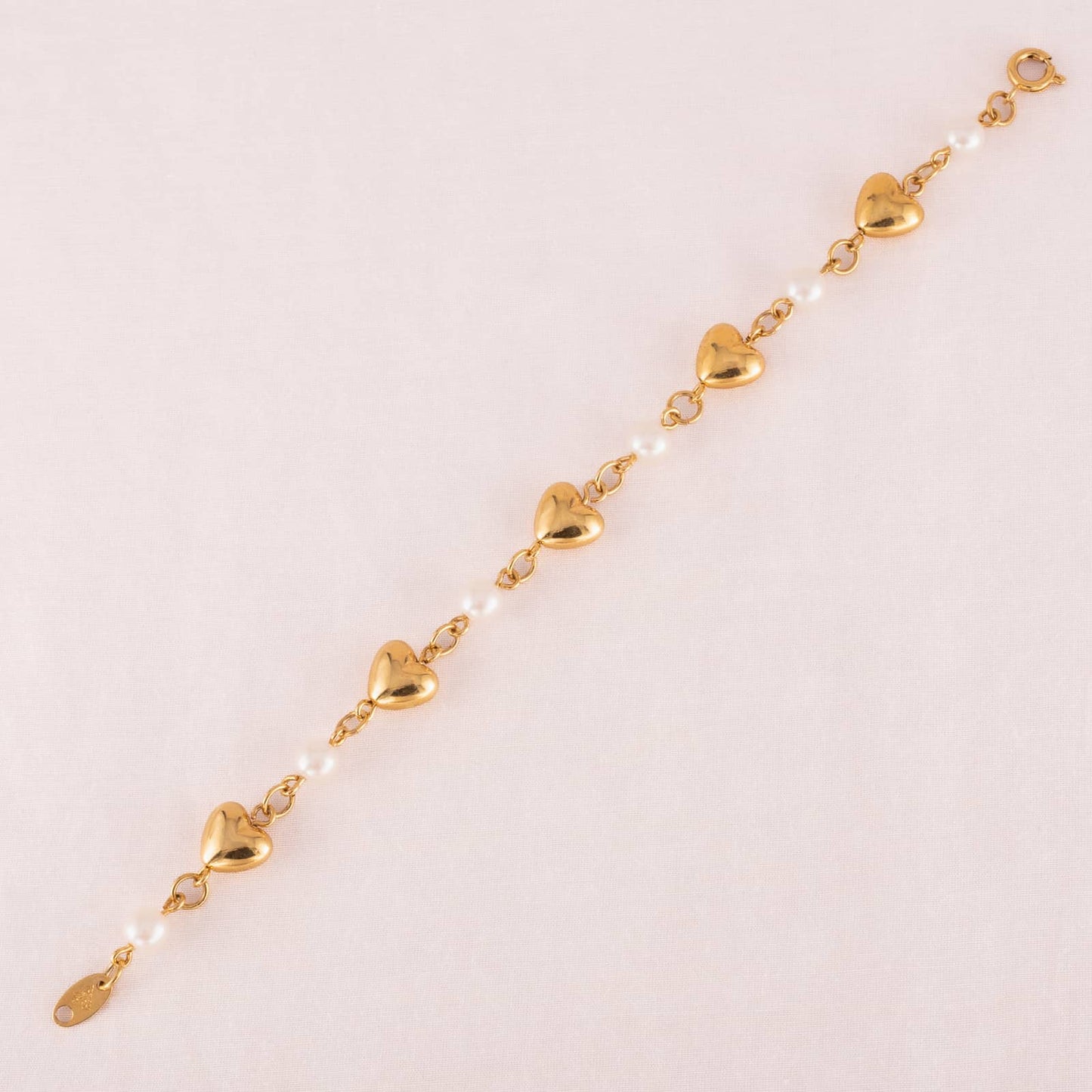 Trifari-Armband-vergoldete-Herz-Perlen