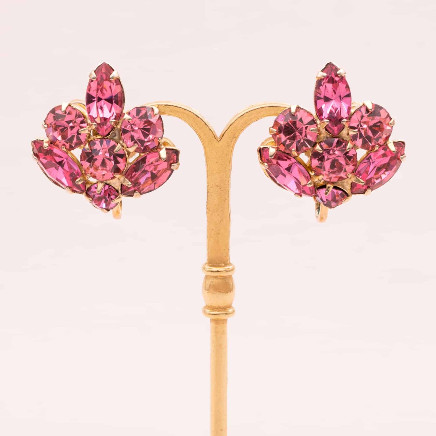 Coro-rosa-Strass-Ohrringe-zum-schrauben