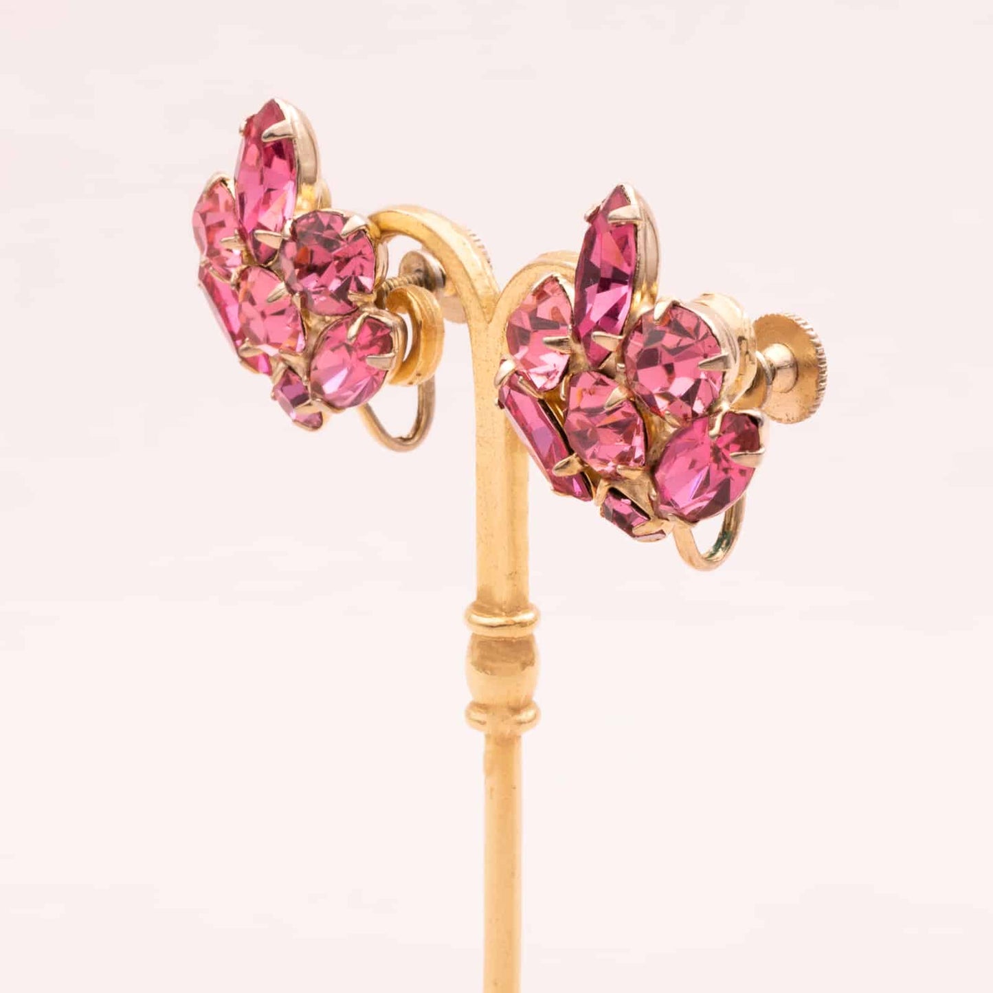 Coro-rosa-Strass-Ohrringe-zum-schrauben