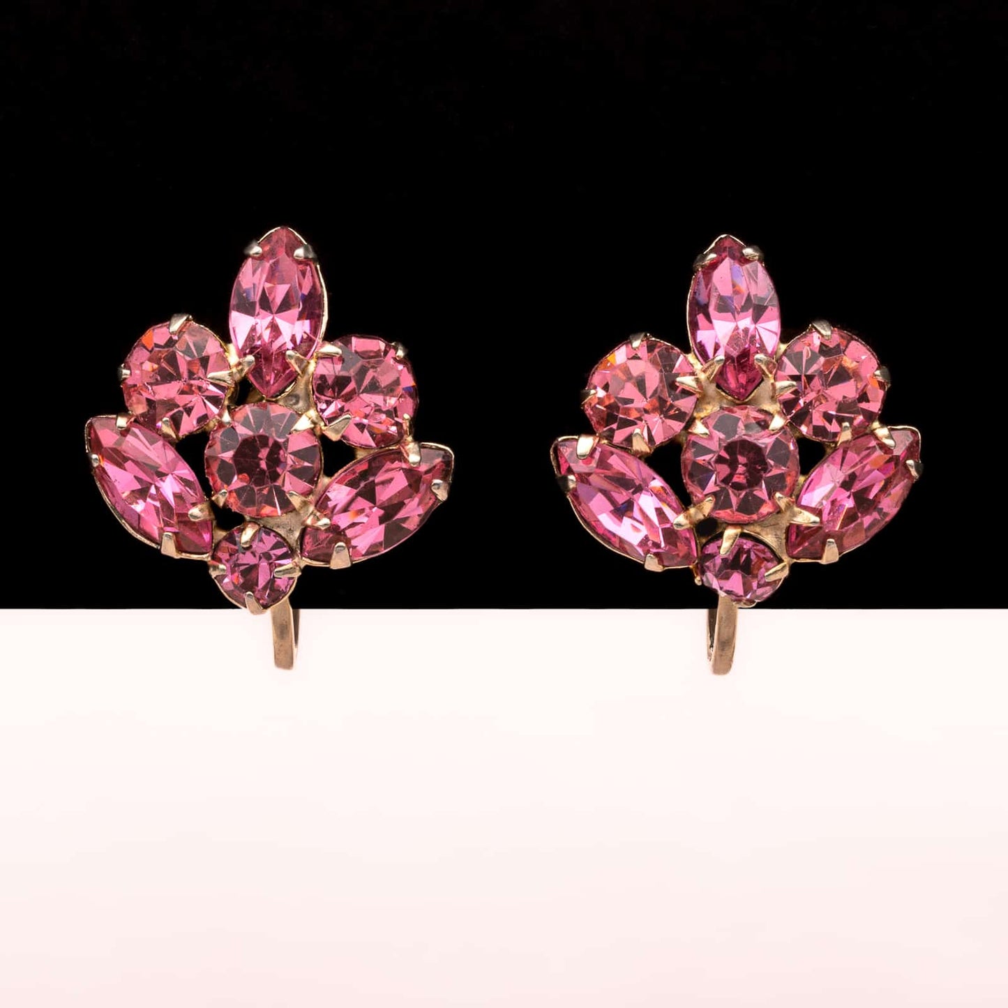 Coro-rosa-Strass-Ohrringe-zum-schrauben