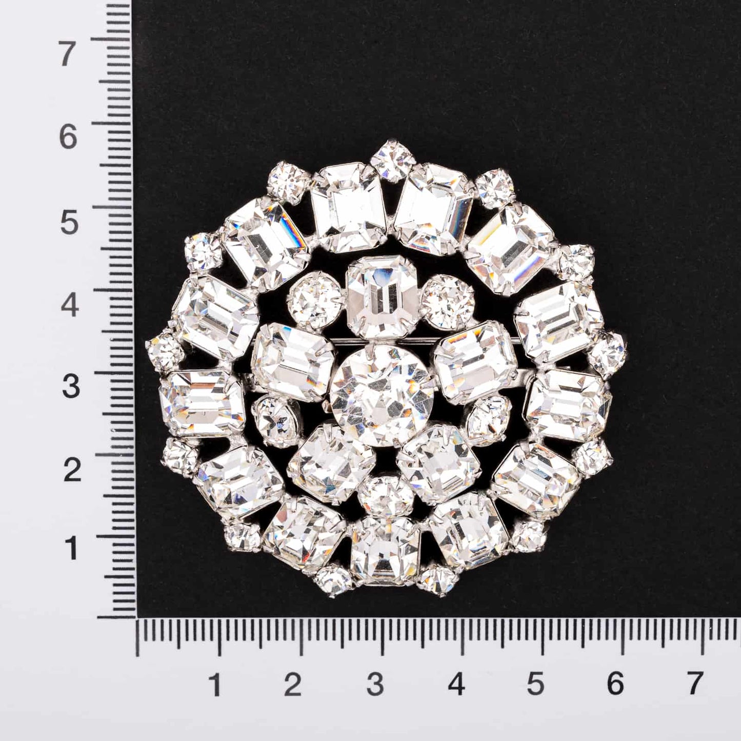 Weiss-große-Strass-Brosche