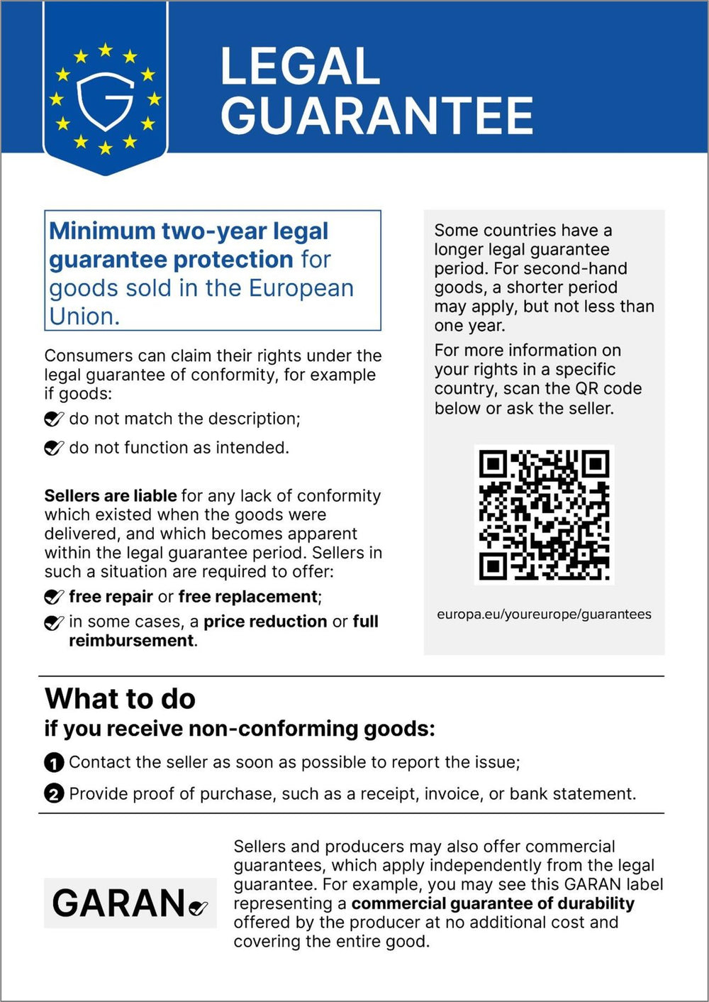 Legal guarantee in the EU