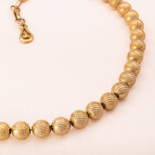 Coro-Halskette-Perlenkette-vergoldete-Metallperlen