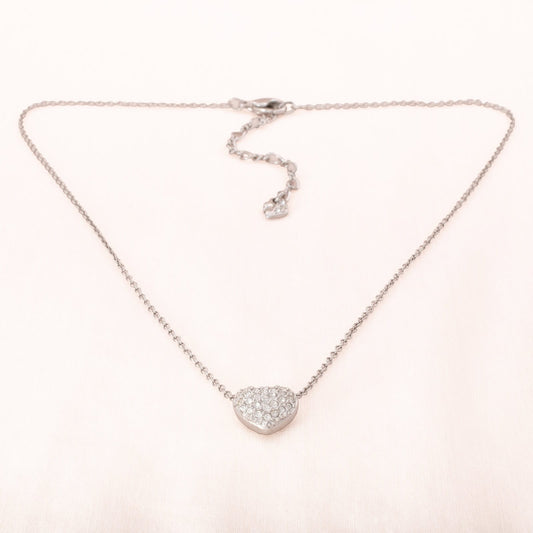 Swarovski-Halskette-Herz-Anhänger-rhodiniert-Kristall-besetzt-Schwan-Signatur