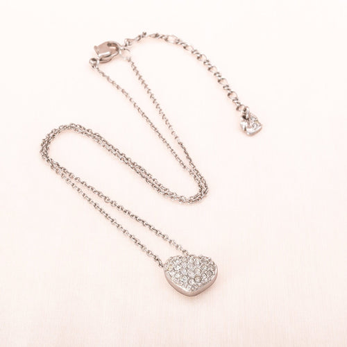 SWAROVSKI Necklace Silver-Colored Heart Pendant Crystals