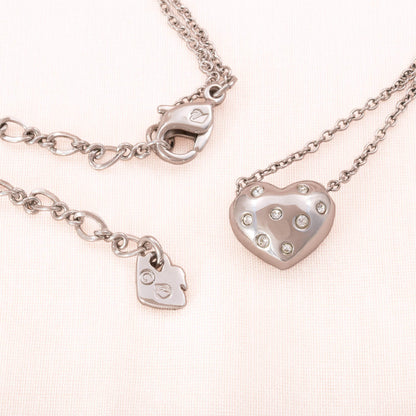 Swarovski-Halskette-Herz-Anhänger-rhodiniert-Kristall-besetzt-Schwan-Signatur