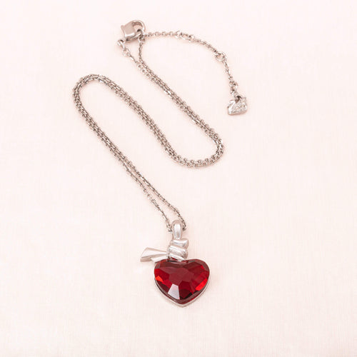 SWAROVSKI Necklace silver-colored red crystal heart