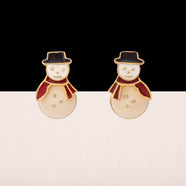 AVON Ohrringe 1995 Schneemänner bewegliche Hänger Emaille Weihnachten Vintage Schmuck