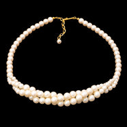 AVON Vintage Perlenkette 1993 klassische Perlen drei Stränge Retro Schmuck