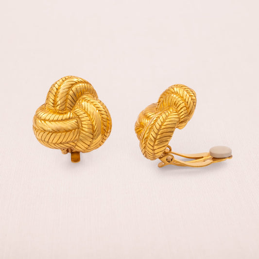 Carolee-Ohrclips-Knoten-Design-vergoldet