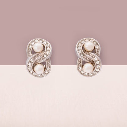 Christian-Dior-Vintage-Ohrclips-Perlen-Kristall-umrandet