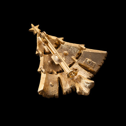 J.J.-Weihnachtsbaum-Brosche-vergoldete-Rückseite-signiert