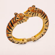 KJL KENNETH JAY LANE Armreif Tiger vergoldet Emaille Vintage Schmuck