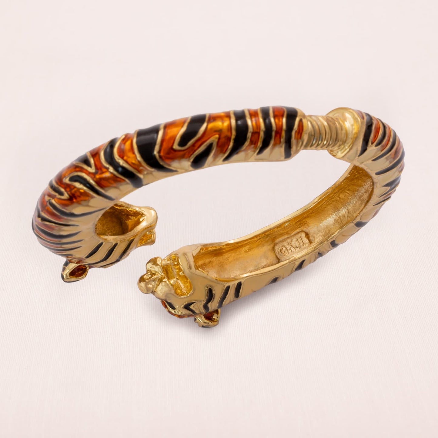 KJL-Armreif-Tiger-Design-Emaille-vergoldet-signiert